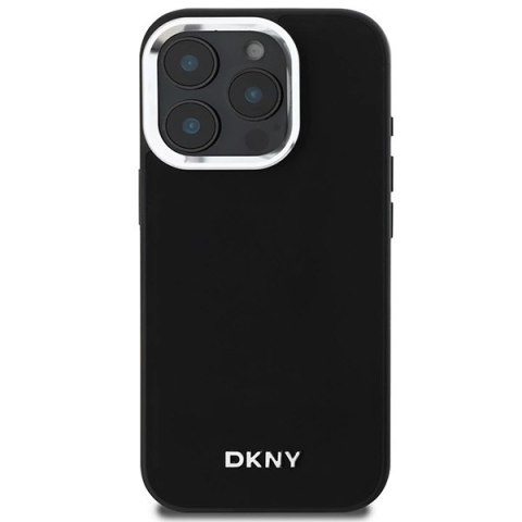 Etui DKNY Plain Silver Logo MagSafe na iPhone 16 Pro Max - czarne Etui DKNY Plain Silver Logo MagSafe na iPhone 16 Pro Max - czarne