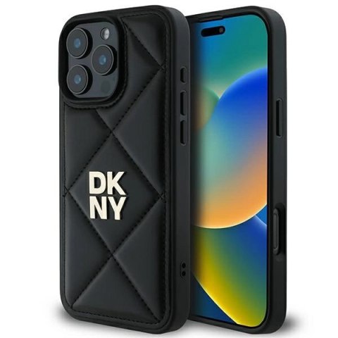 Etui DKNY Quilted Stack Logo na iPhone 16 Pro Max - czarne Etui DKNY Quilted Stack Logo na iPhone 16 Pro Max - czarne