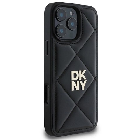 Etui DKNY Quilted Stack Logo na iPhone 16 Pro Max - czarne Etui DKNY Quilted Stack Logo na iPhone 16 Pro Max - czarne