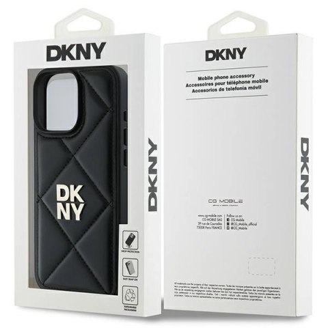Etui DKNY Quilted Stack Logo na iPhone 16 Pro Max - czarne Etui DKNY Quilted Stack Logo na iPhone 16 Pro Max - czarne