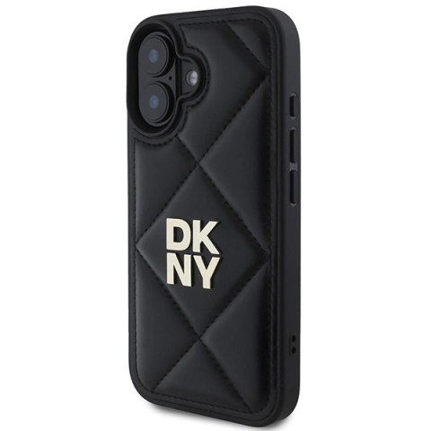 Etui DKNY Quilted Stack Logo na iPhone 16 - czarne Etui DKNY Quilted Stack Logo na iPhone 16 - czarne