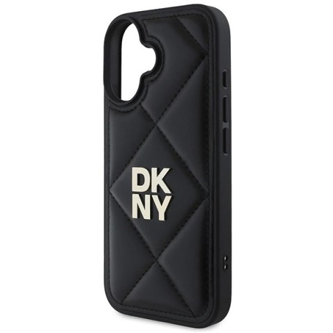 Etui DKNY Quilted Stack Logo na iPhone 16 - czarne Etui DKNY Quilted Stack Logo na iPhone 16 - czarne