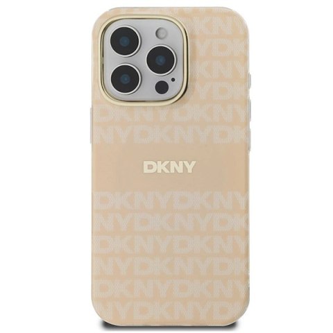 Etui DKNY Repeat Texture Pattern & Stripe MagSafe na iPhone 16 Pro - różowe Etui DKNY Repeat Texture Pattern & Stripe MagSafe na iPhone 16 Pro - różowe