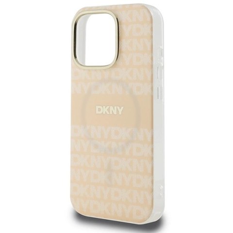 Etui DKNY Repeat Texture Pattern & Stripe MagSafe na iPhone 16 Pro - różowe Etui DKNY Repeat Texture Pattern & Stripe MagSafe na iPhone 16 Pro - różowe