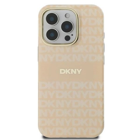 Etui DKNY Repeat Texture Pattern With Stripe na iPhone 16 Pro Max - różowe
