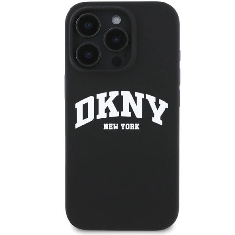 Etui DKNY Silicone White Printed Logo MagSafe na iPhone 16 Pro Max - czarne Etui DKNY Silicone White Printed Logo MagSafe na iPhone 16 Pro Max - czarne