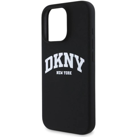 Etui DKNY Silicone White Printed Logo MagSafe na iPhone 16 Pro Max - czarne Etui DKNY Silicone White Printed Logo MagSafe na iPhone 16 Pro Max - czarne