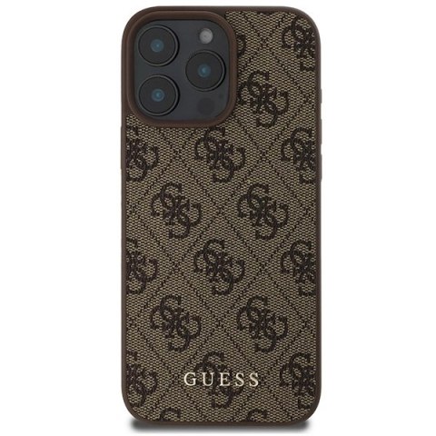 Etui Guess 4G Classic na iPhone 16 Pro Max - brązowe Etui Guess 4G Classic na iPhone 16 Pro Max - brązowe