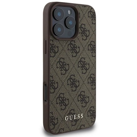 Etui Guess 4G Classic na iPhone 16 Pro Max - brązowe Etui Guess 4G Classic na iPhone 16 Pro Max - brązowe