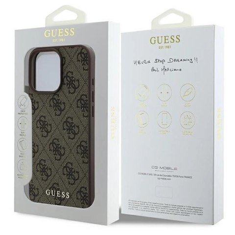 Etui Guess 4G Classic na iPhone 16 Pro Max - brązowe Etui Guess 4G Classic na iPhone 16 Pro Max - brązowe