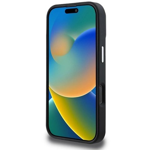 Etui Guess Grained Triangle MagSafe na iPhone 16 Pro - czarne Etui Guess Grained Triangle MagSafe na iPhone 16 Pro - czarne