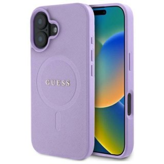 Etui Guess Saffiano MagSafe na iPhone 16 - fioletowe