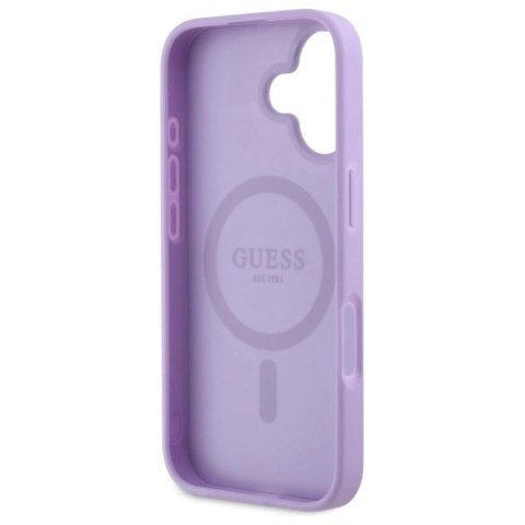 Etui Guess Saffiano MagSafe na iPhone 16 - fioletowe Etui Guess Saffiano MagSafe na iPhone 16 - fioletowe