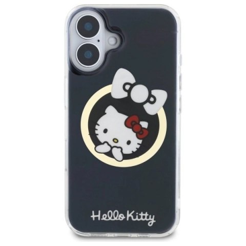 Etui Hello Kitty IML Fun bow Magsafe na iPhone 16 - czarne Etui Hello Kitty IML Fun bow Magsafe na iPhone 16 - czarne