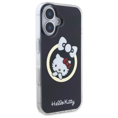 Etui Hello Kitty IML Fun bow Magsafe na iPhone 16 - czarne Etui Hello Kitty IML Fun bow Magsafe na iPhone 16 - czarne