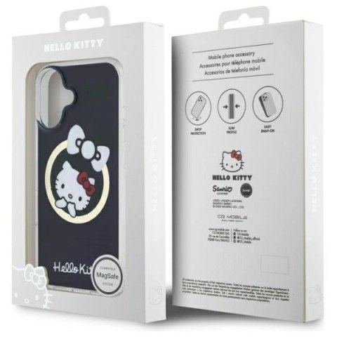 Etui Hello Kitty IML Fun bow Magsafe na iPhone 16 - czarne Etui Hello Kitty IML Fun bow Magsafe na iPhone 16 - czarne