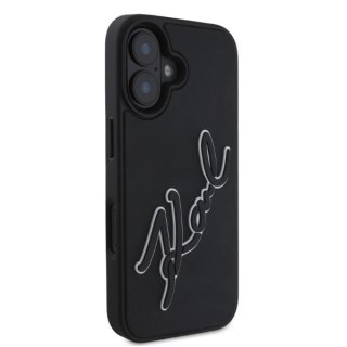 Etui Karl Lagerfeld 3D Rubber Signature na iPhone 16 - czarne