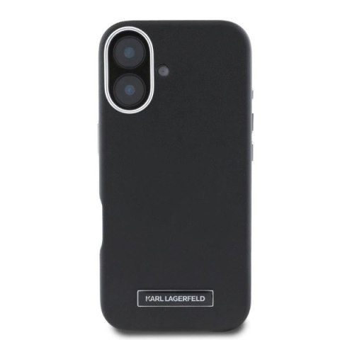 Etui Karl Lagerfeld FW Metal Plate MagSafe na iPhone 16 - czarne Etui Karl Lagerfeld FW Metal Plate MagSafe na iPhone 16 - czarne