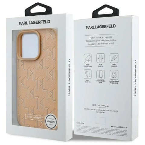 Etui Karl Lagerfeld Hot Stamp Magsafe na iPhone 16 Pro Max - beżowe Etui Karl Lagerfeld Hot Stamp Magsafe na iPhone 16 Pro Max - beżowe