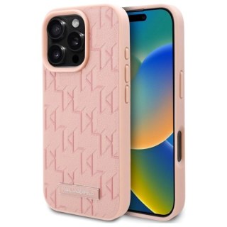 Etui Karl Lagerfeld Hot Stamp Magsafe na iPhone 16 Pro - różowe
