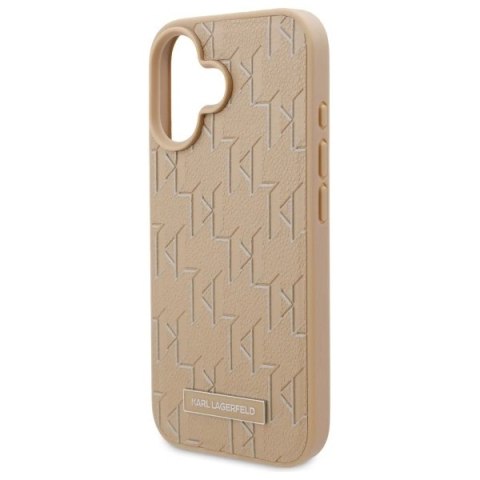 Etui Karl Lagerfeld Hot Stamp Magsafe na iPhone 16 - beżowe Etui Karl Lagerfeld Hot Stamp Magsafe na iPhone 16 - beżowe