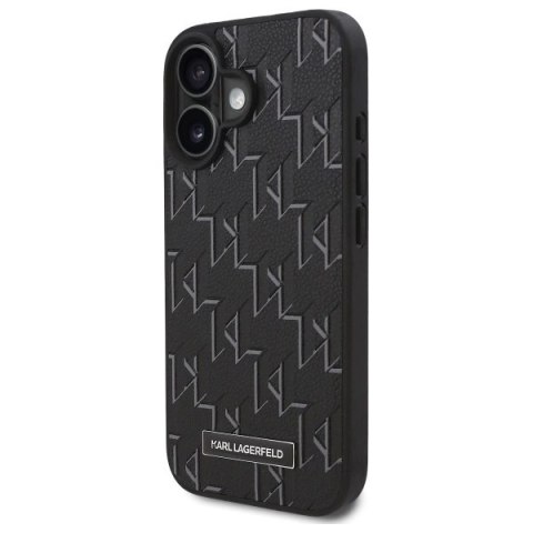 Etui Karl Lagerfeld Hot Stamp Magsafe na iPhone 16 - czarne Etui Karl Lagerfeld Hot Stamp Magsafe na iPhone 16 - czarne