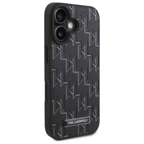 Etui Karl Lagerfeld Hot Stamp Magsafe na iPhone 16 - czarne Etui Karl Lagerfeld Hot Stamp Magsafe na iPhone 16 - czarne