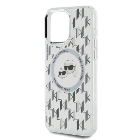 Etui Karl Lagerfeld IML Monogram Karl & Choupette Head MagSafe na iPhone 15 Pro Max - przezroczyste Etui Karl Lagerfeld IML Monogram Karl & Choupette Head MagSafe na iPhone 15 Pro Max - przezroczyste