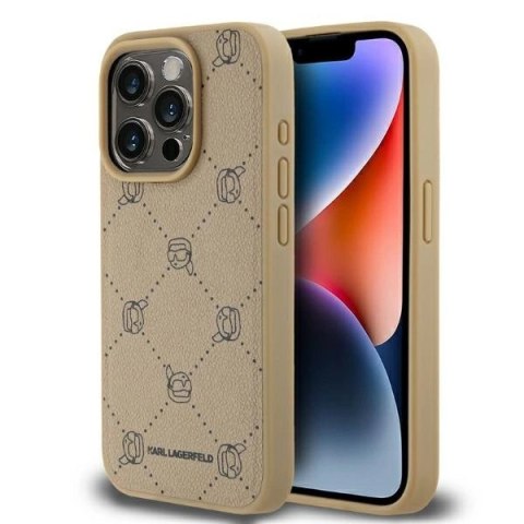 Etui Karl Lagerfeld Magsafe Karl Head na iPhone 15 Pro - beżowe Etui Karl Lagerfeld Magsafe Karl Head na iPhone 15 Pro - beżowe