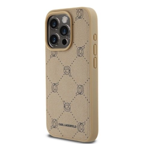 Etui Karl Lagerfeld Magsafe Karl Head na iPhone 15 Pro - beżowe Etui Karl Lagerfeld Magsafe Karl Head na iPhone 15 Pro - beżowe