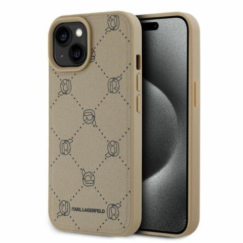 Etui Karl Lagerfeld Magsafe Karl Head na iPhone 15 - beżowe Etui Karl Lagerfeld Magsafe Karl Head na iPhone 15 - beżowe