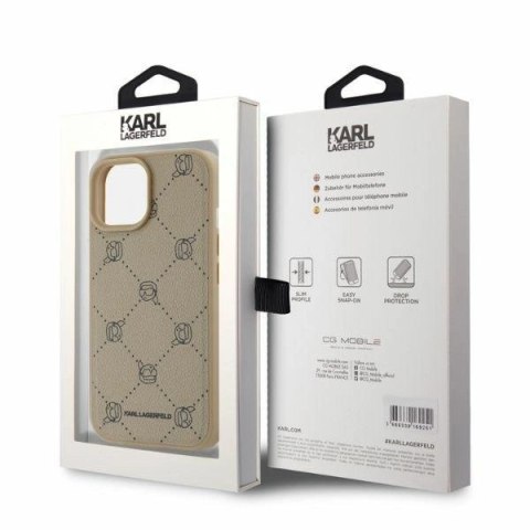 Etui Karl Lagerfeld Magsafe Karl Head na iPhone 15 - beżowe Etui Karl Lagerfeld Magsafe Karl Head na iPhone 15 - beżowe