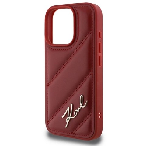Etui Karl Lagerfeld Quilted Signature na iPhone 16 Pro - czerwone Etui Karl Lagerfeld Quilted Signature na iPhone 16 Pro - czerwone