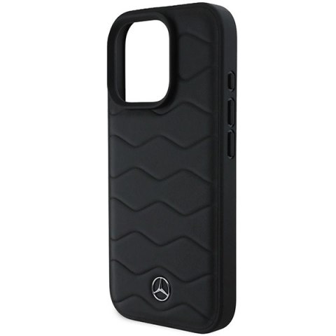 Etui Mercedes MB Waves Leather na iPhone 16 Pro - czarne Etui Mercedes MB Waves Leather na iPhone 16 Pro - czarne