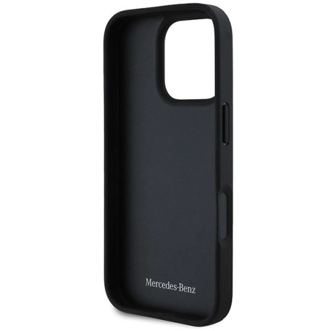 Etui Mercedes MB Waves Leather na iPhone 16 Pro - czarne Etui Mercedes MB Waves Leather na iPhone 16 Pro - czarne