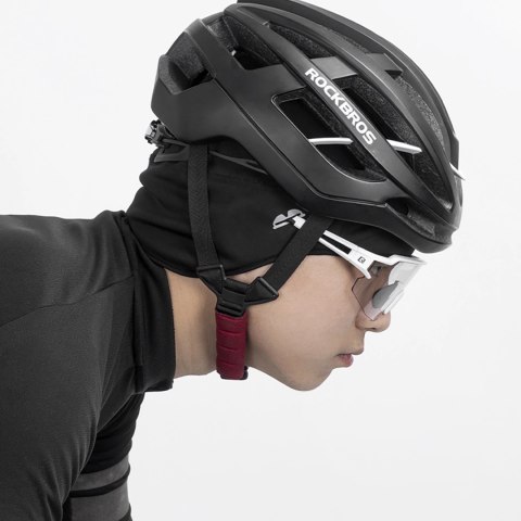 Czapka rowerowa Rockbros Dala zimowa pod kask z otworami na okulary - szara