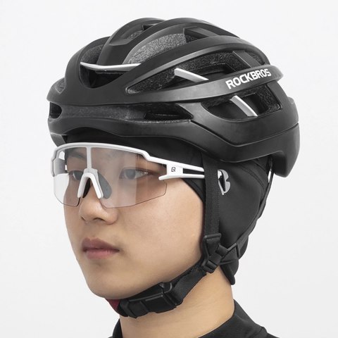 Czapka rowerowa Rockbros Dala zimowa pod kask z otworami na okulary - szara
