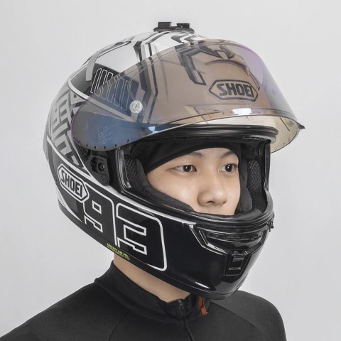 Czapka rowerowa Rockbros Dala zimowa pod kask z otworami na okulary - szara