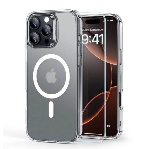 Etui ESR Classic Hybrid Halolock MagSafe + szkło hartowane na iPhone 16 Pro Max - półprzezroczyste Etui ESR Classic Hybrid Halolock MagSafe + szkło hartowane na iPhone 16 Pro Max - półprzezroczyste
