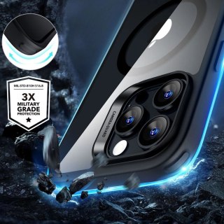 Etui ESR Classic Hybrid Halolock MagSafe + szkło hartowane na iPhone 16 Pro - przezroczyste z czarną ramką