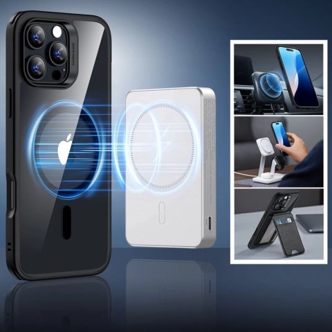 Etui ESR Classic Hybrid Halolock MagSafe + szkło hartowane na iPhone 16 Pro - przezroczyste z czarną ramką