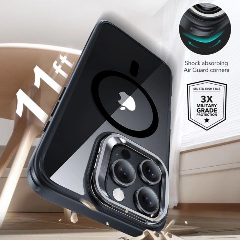 Etui ESR Classic Hybrid Kickstand Halolock MagSafe z podstawką + szkło hartowane na iPhone 16 Pro Max - przezroczyste z czarną r Etui ESR Classic Hybrid Kickstand Halolock MagSafe z podstawką + szkło hartowane na iPhone 16 Pro Max - przezroczyste z czarną r