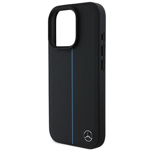 Etui Mercedes MB Blue Line Leather MagSafe na iPhone 16 Pro Max - czarne