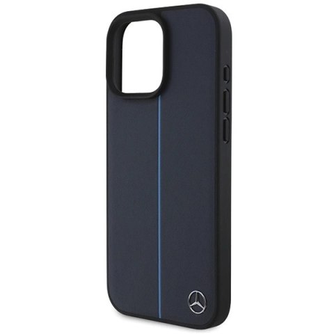 Etui Mercedes MB Blue Line Leather MagSafe na iPhone 16 Pro Max - granatowe Etui Mercedes MB Blue Line Leather MagSafe na iPhone 16 Pro Max - granatowe