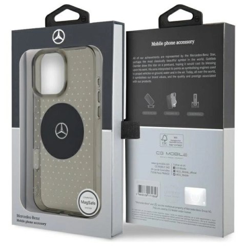 Etui Mercedes MB Case Star Pattern na iPhone 16 Pro - czarne