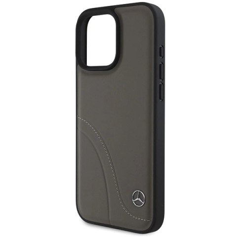 Etui Mercedes MB Curved Stitches Leather na iPhone 16 Pro Max - brązowe Etui Mercedes MB Curved Stitches Leather na iPhone 16 Pro Max - brązowe