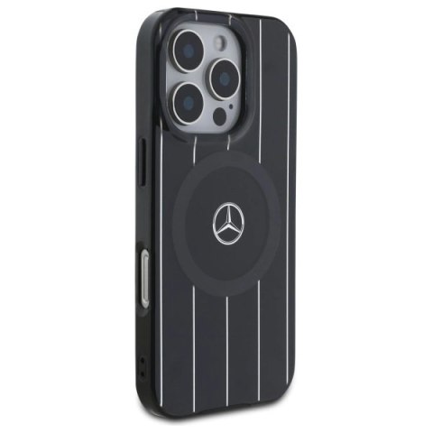 Etui Mercedes MB Double Layer Crossed Lines MagSafe na iPhone 16 Pro - czarne