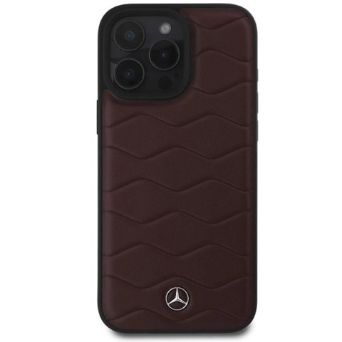 Etui Mercedes MB Waves Leather na iPhone 16 Pro Max - czerwone