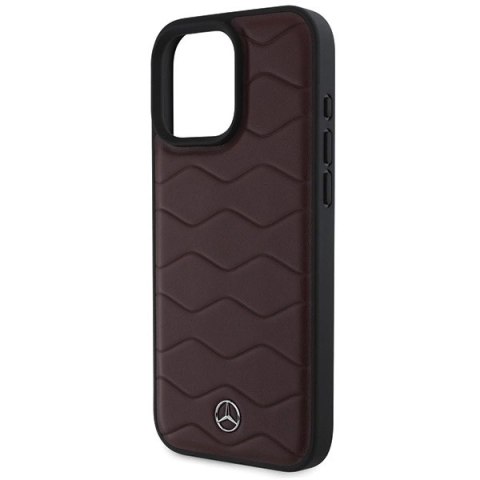 Etui Mercedes MB Waves Leather na iPhone 16 Pro Max - czerwone
