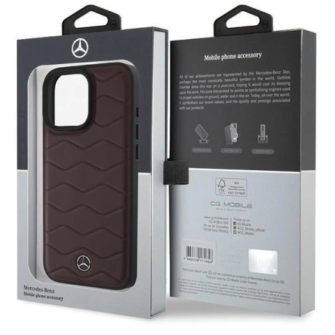 Etui Mercedes MB Waves Leather na iPhone 16 Pro Max - czerwone